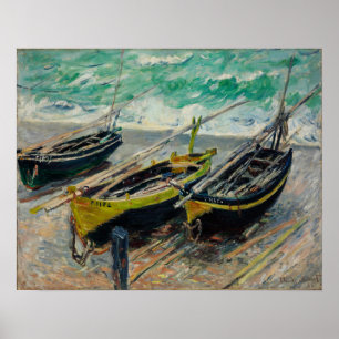 Póster Monet - Tres Barcos de Pesca