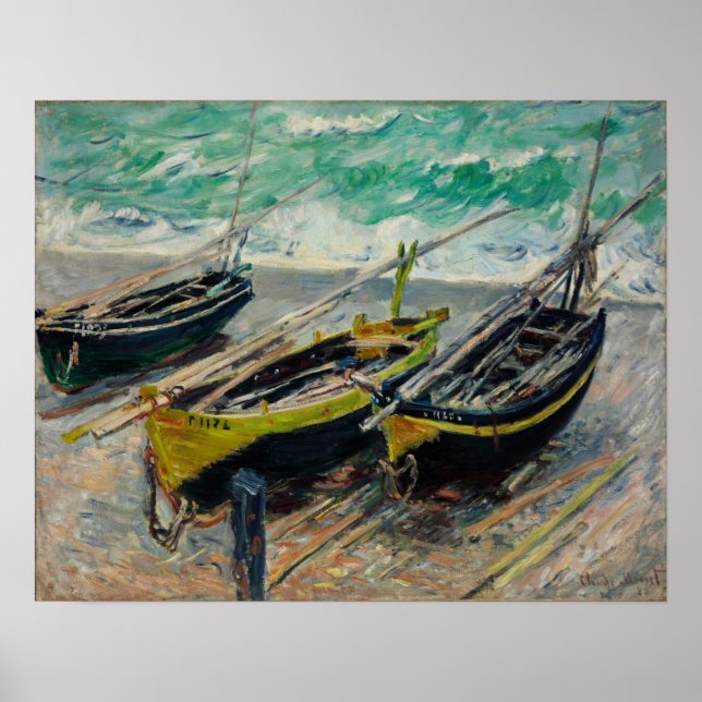 Póster Monet - Tres Barcos de Pesca (Frente)