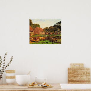 Póster Monet - Un patio de granja en Normandía,