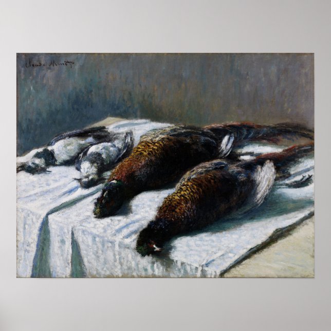 Póster Monet - Vida fija con faisanes y amantes (Frente)