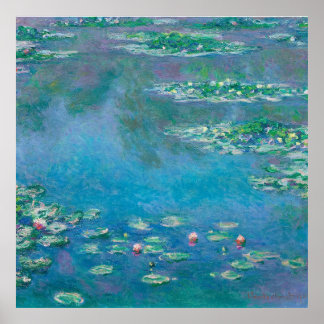 Póster Monet Water Lilies Pintura Impresionista