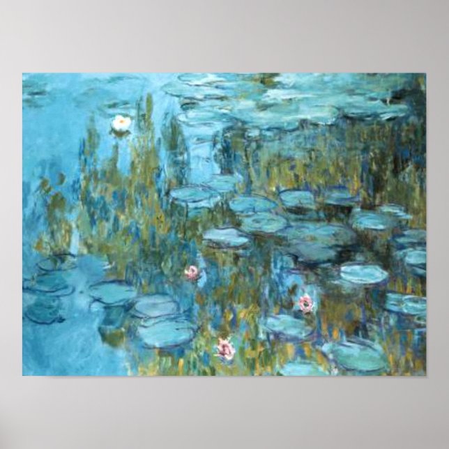 Póster Monet - Water Lilies (turquoise), 1915 (Frente)