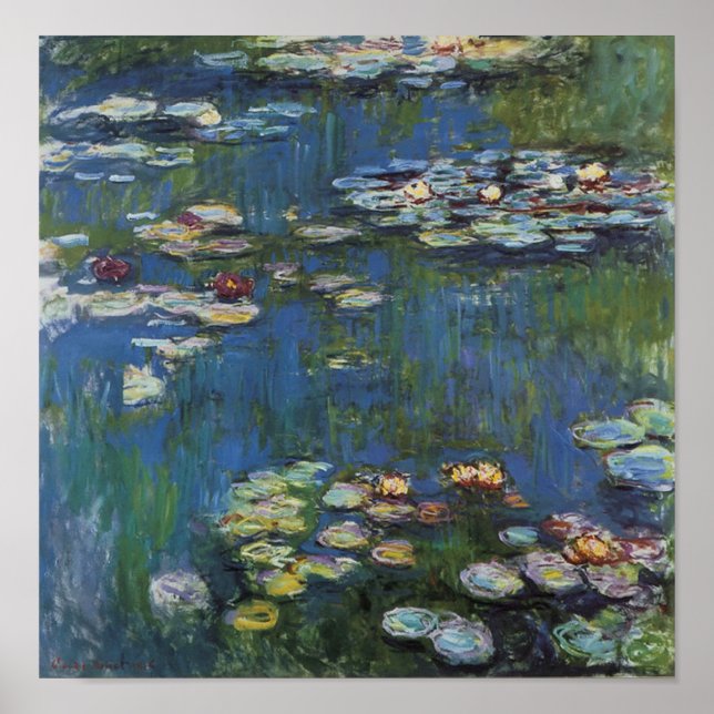 Póster Monet Water Lilies Vintage Art Poster (Frente)