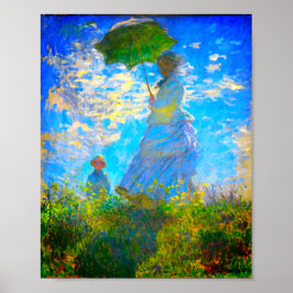 Póster Monet Woman con una sombrilla