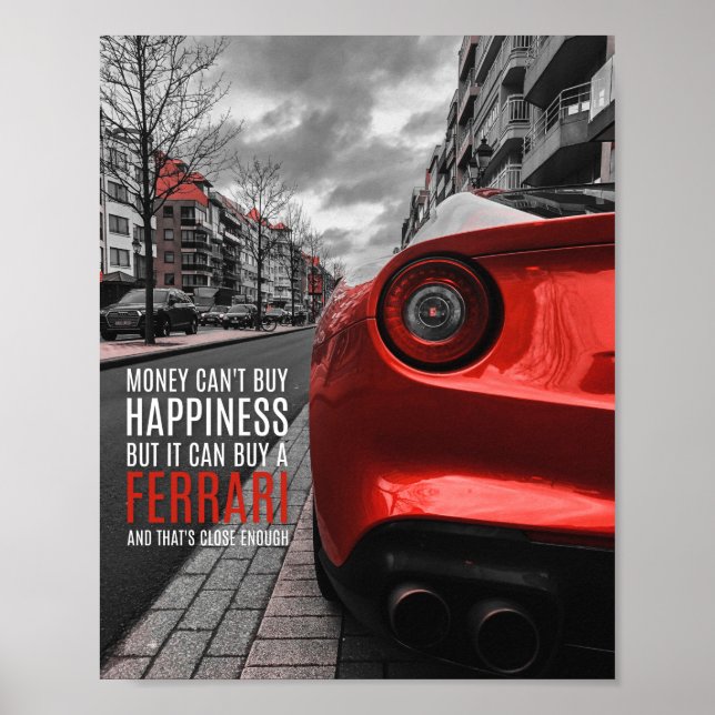 Póster Money can't buy happiness | Motivational Quote (Frente)