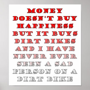 Póster Money compra Dirtbikes Funny Poster