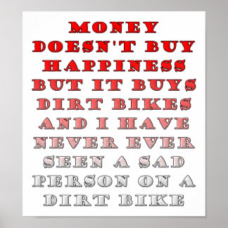 Póster Money compra Dirtbikes Funny Poster