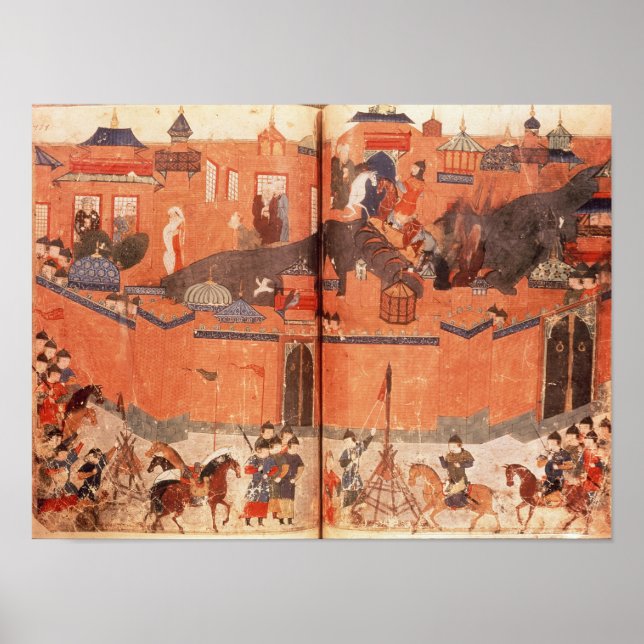 Póster Mongoles bajo el liderazgo de Hulagu Khan (Frente)