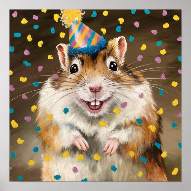 Póster Mongolian Gerbil confetti (Frente)