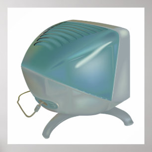Póster Monitor CRT antiguo