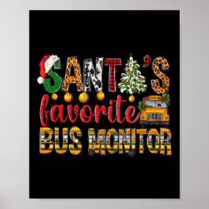 Póster Monitor de autobús favorito de Santa Navidad Niños