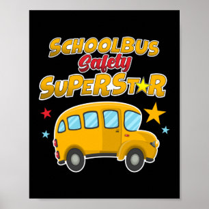 Póster Monitor superestrella de seguridad de bus escolar