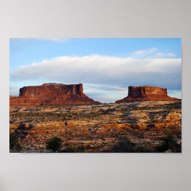 Póster Monitor y Merrimac Mesas, Utah (Frente)