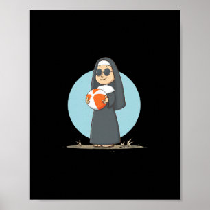 Póster Monja Genial De Vacaciones Con Ll De Playa Para Ni