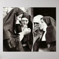 Monjas fumando fotografía vintage