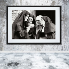 Póster Monjas fumando fotografía vintage