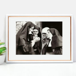 Póster Monjas Fumando Fotografía Vintage XLarge