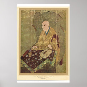Póster Monje asiático clásico del siglo XIV de Japón del