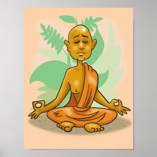Póster Monje budista en meditación (Frente)