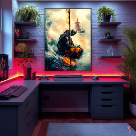 Póster Monje del Zenfire - El camino de las llamas eterna