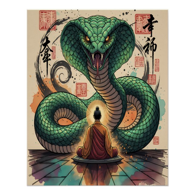 Póster Monje y Serpiente (Anverso)