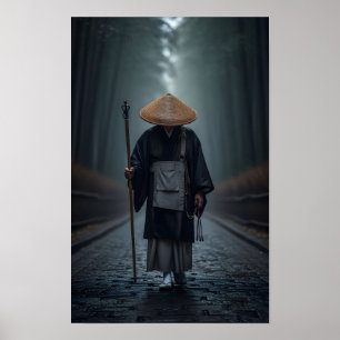 Póster Monje Zen Japonés