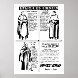 Póster Monjes del Dominican de las órdenes religiosas