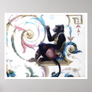 Póster Monkey Blowing Bubbles