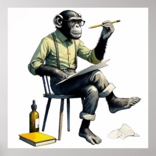 Póster Monkey Paiter con Poster de gafas de sol
