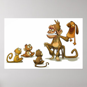 Póster Monkey Puppet Show