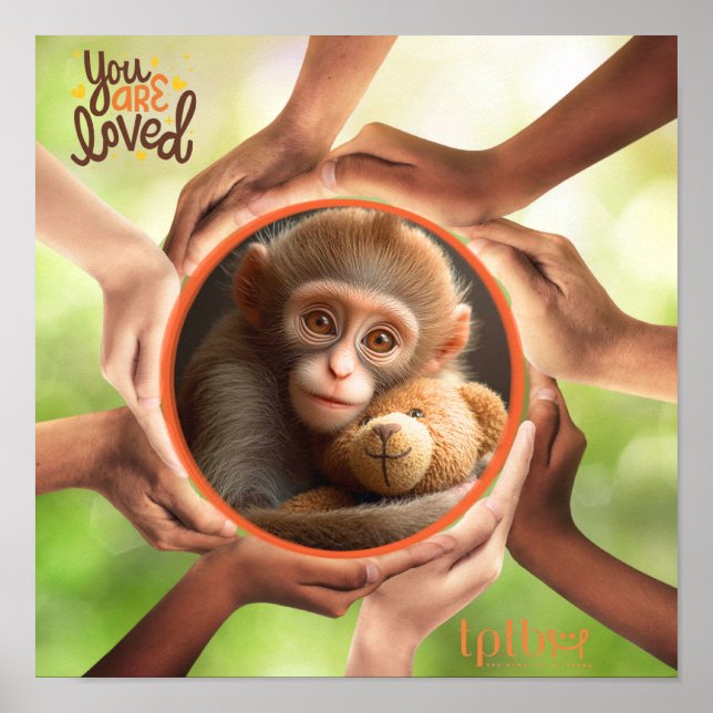 PÓSTER MONKEY WALL ART: YOU ARE LOVED  (Frente)