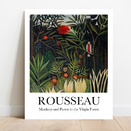 Póster Monkeys and Parrot Virgin Forest Henri Rousseau