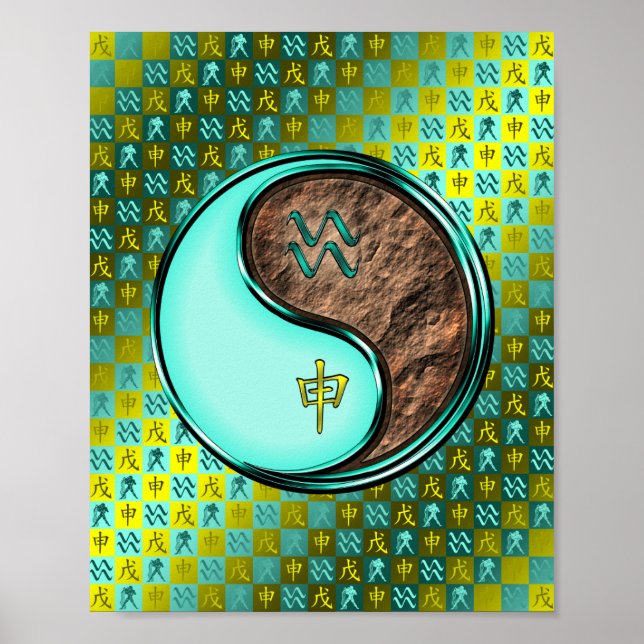 Póster Mono acuario y terrestre (Frente)