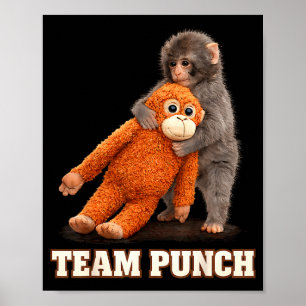 Póster Mono adorable puño bebé gráfico equipo puño grande