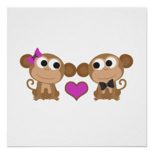 Póster Mono Amor Bonito