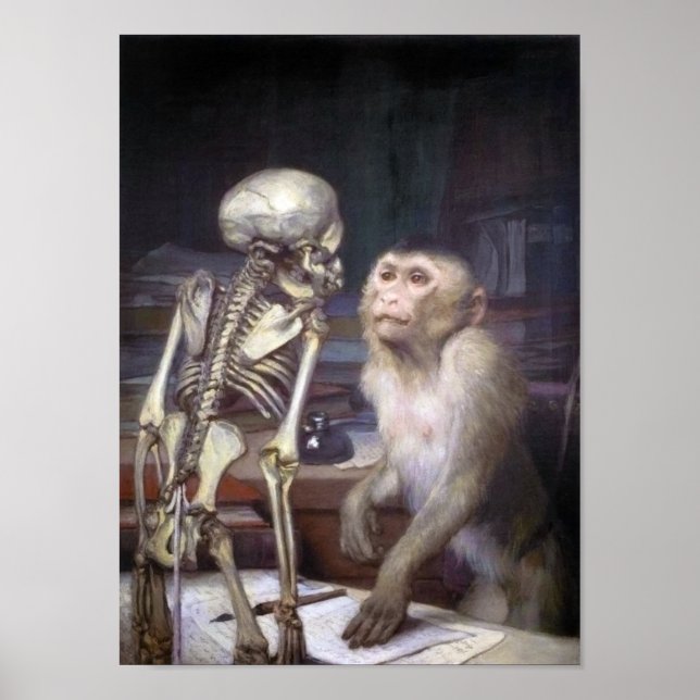 Póster Mono antes del esqueleto (Frente)