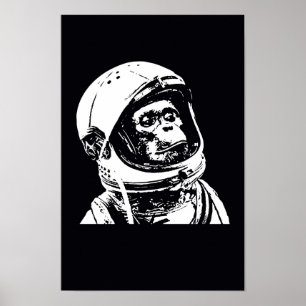 Póster Mono astronauta