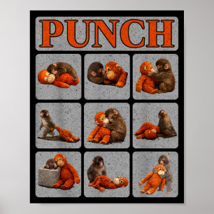 Póster Mono bebé lindo llamado camisa de golpe mono Punch