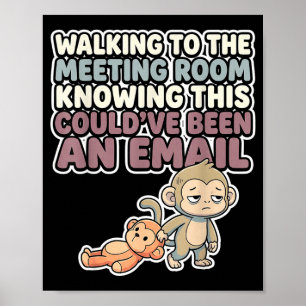 Póster Mono bebé lindo meme kawaii macaco japonés