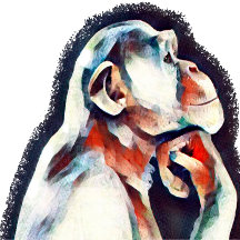 Mono blanco pensador