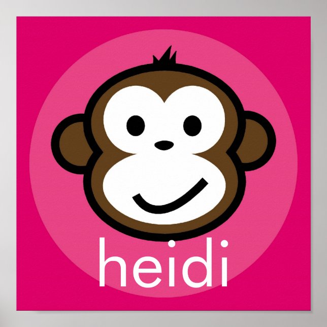Póster Mono Cheeky personalizado [rosa+rosado] (Frente)