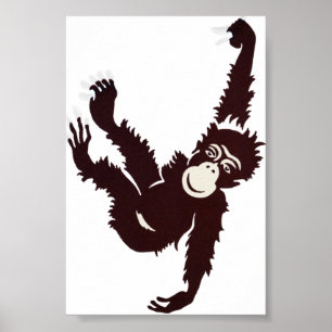Póster Mono colgante