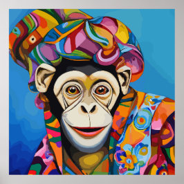 Póster Mono colorido