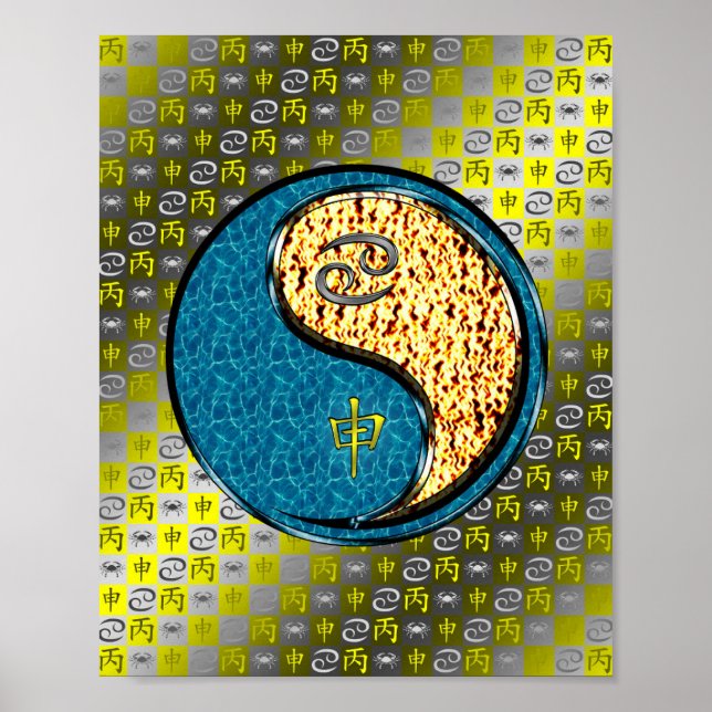 Póster Mono contra el cáncer y el fuego (Frente)