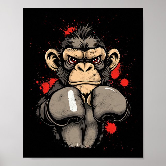 Póster Mono de boxeo de Guay: disfraz (Frente)