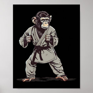 Póster Mono de karate kickboxing Judo Jiu-jitsu Mma Artes