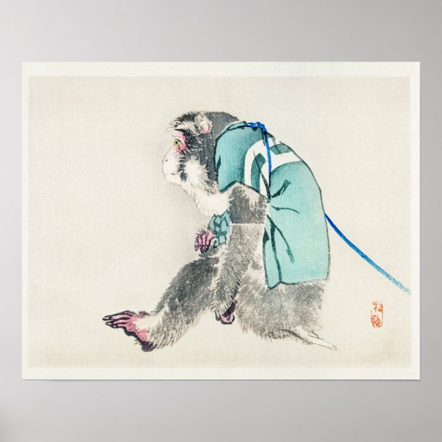 Póster Mono de Kōno Bairei (1844-1895) (Frente)