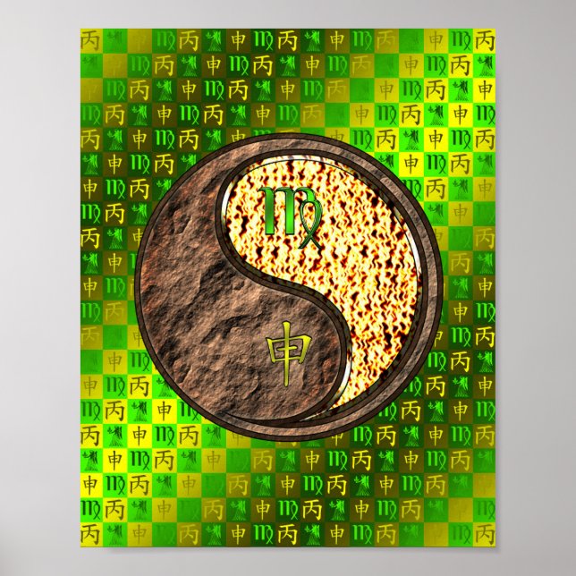 Póster Mono de virus y fuego (Frente)
