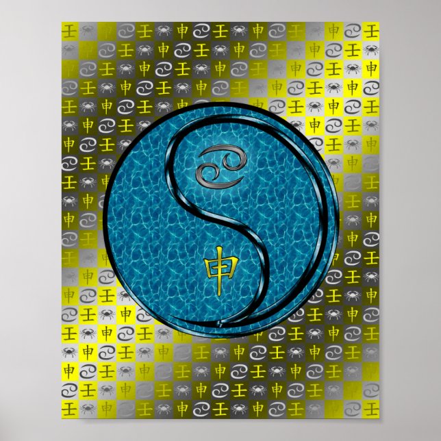 Póster Mono del cáncer y el agua (Frente)