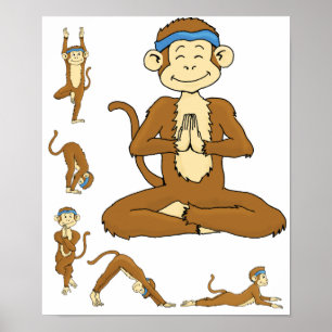 Póster Mono del yoga